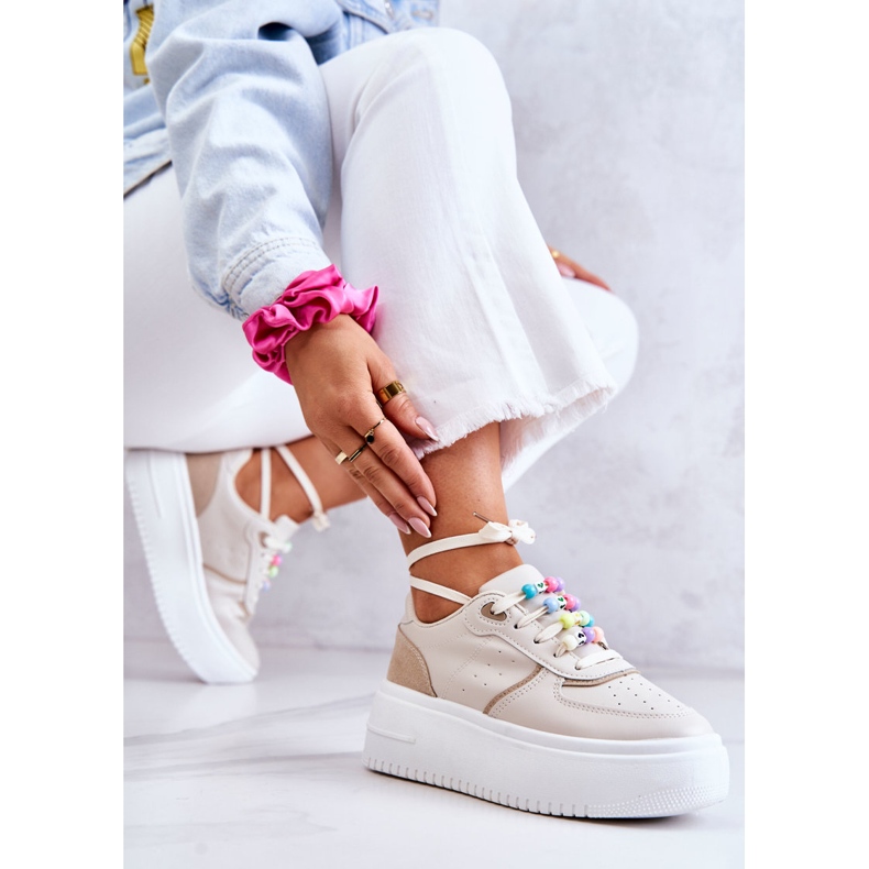 PS1 Pantofi Sport Legați De Damă Pantofi Bej Manila 1 PS1 Pantofi Sport Legați De Damă Pantofi Bej Manila 1