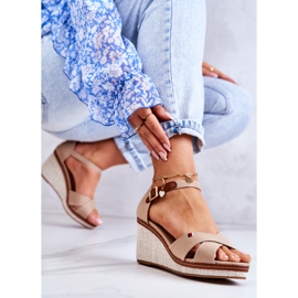 PS1 Sandale de damă pe pană bej închis Veenus 1 PS1 Sandale de damă pe pană bej închis Veenus 1