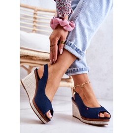Sandale Confortabile Damă Cu Cataramă Thallas Bleumarin albastru 2