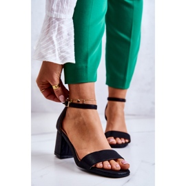 Vinceza Sandale de damă la modă cu toc Lucida neagră negru 1