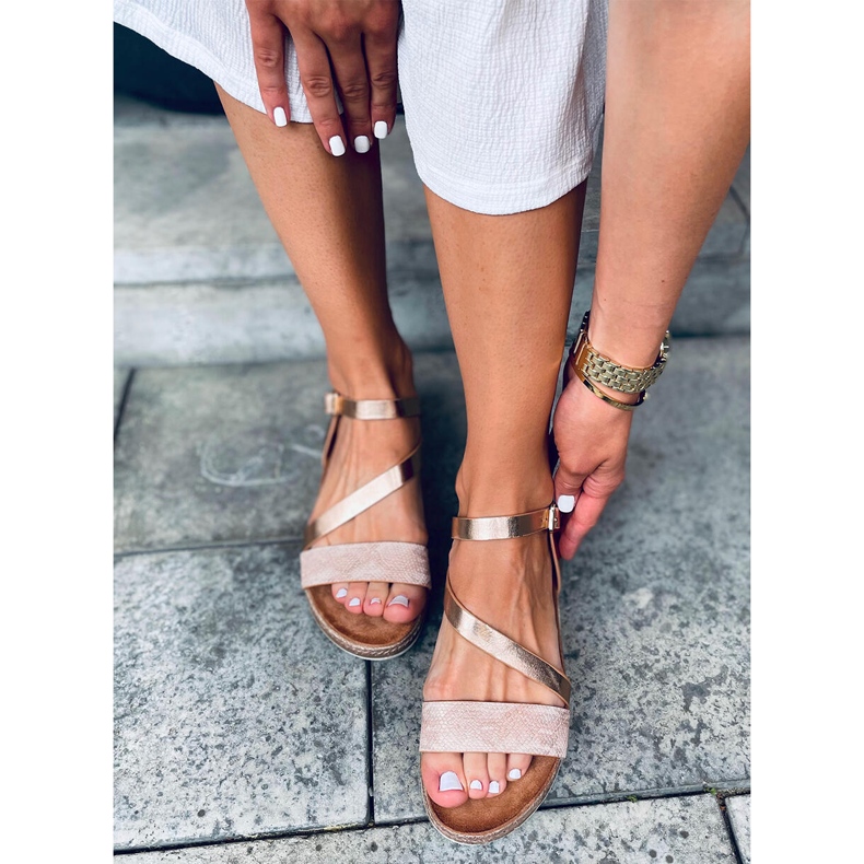 Sandale espadrile aurii Katia Champagne roz 1