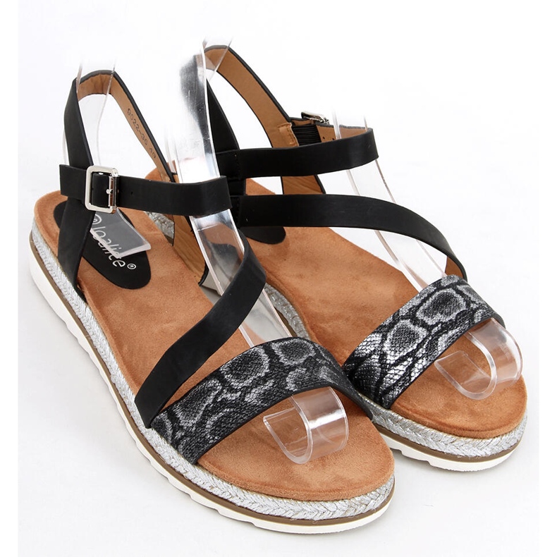 Sandale espadrile Katia aurii negre negru 1