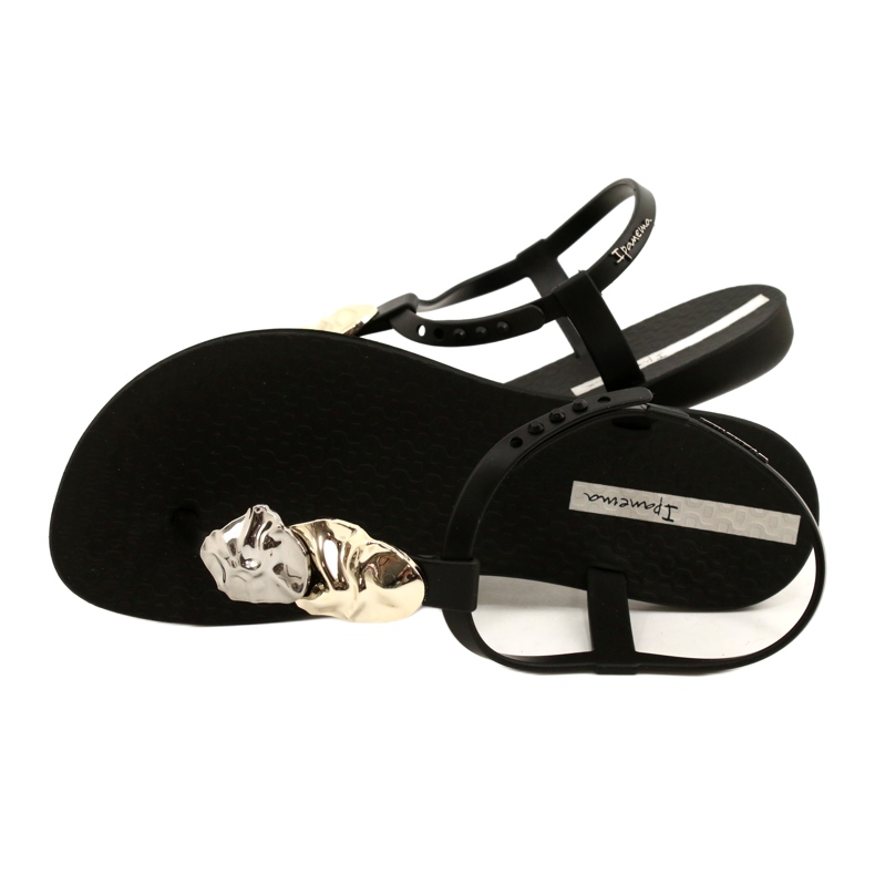 Flip-flops cu Ipanema Decoration 83182 negru 23526 argint de aur 5