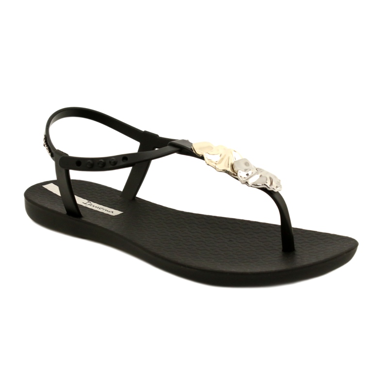 Flip-flops cu Ipanema Decoration 83182 negru 23526 argint de aur 2