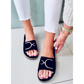 Tara Papuci cu talpă din plută neagră negru 1