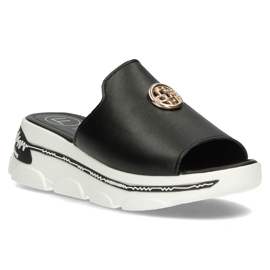 Papuci de piele Filippo DK3872 / 22 Bk negru 1