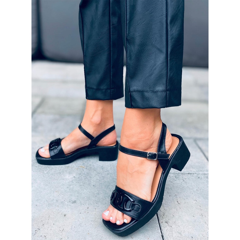 Sandale cu toc înalt de la Sharon Black negru 1