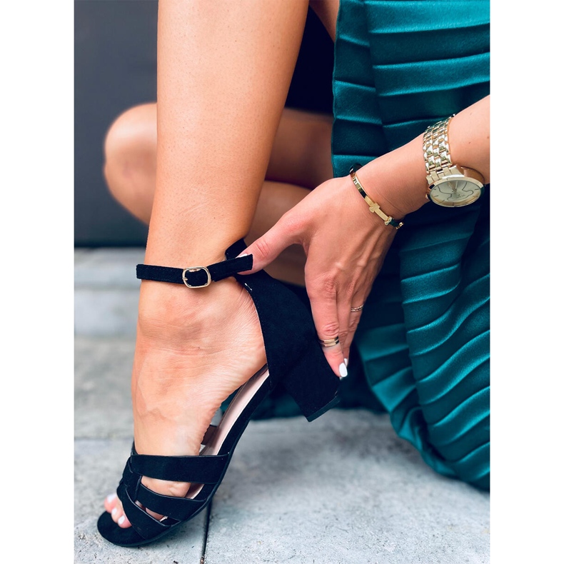 Avium Sandale negre cu toc negru 1 Avium Sandale negre cu toc negru 1