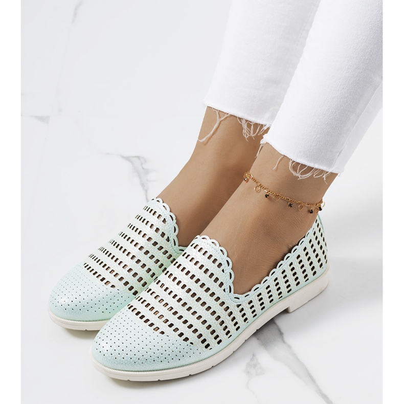 Mocasini de dama ajurati verzi Naja verde 1