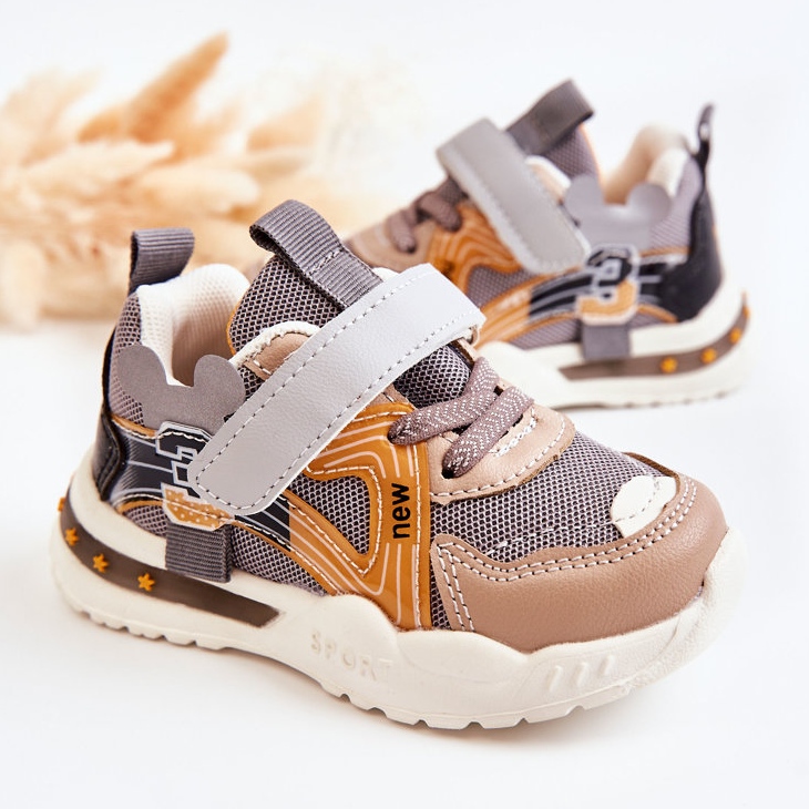 PJ2 Pantofi Sport din Pânză pentru Copii Gri-Maro Nathine 2