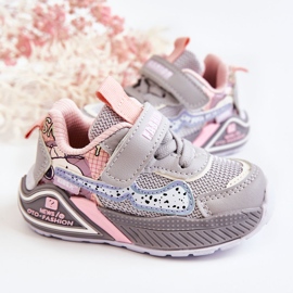 PJ2 Pantofi sport ușoare pentru copii Snoopy gri roz 2