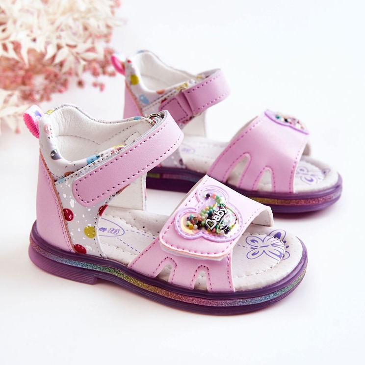 PJ2 Sandale Copii Piele Violet Dotty 2