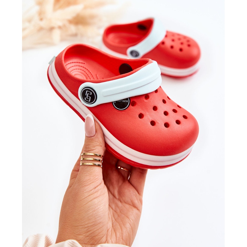 Papuci comozi pentru copii Crocs Red Colly roșu 1