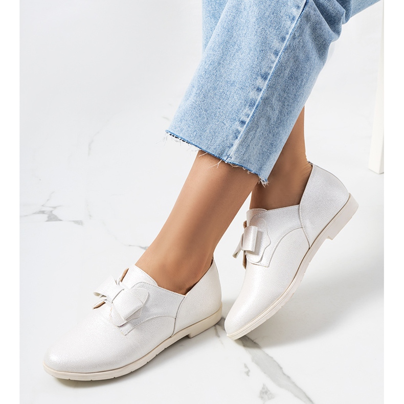 Brogues albi cu fundita Korner 1