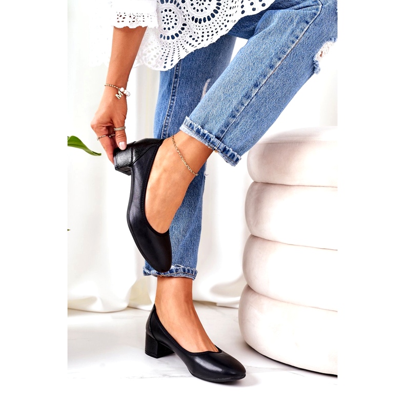 S.Barski Pompe din piele S. Barski 20-L1 Negru 2