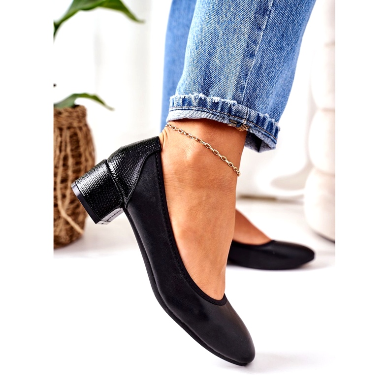 S.Barski Pompe din piele S. Barski 20-L1 Negru 3