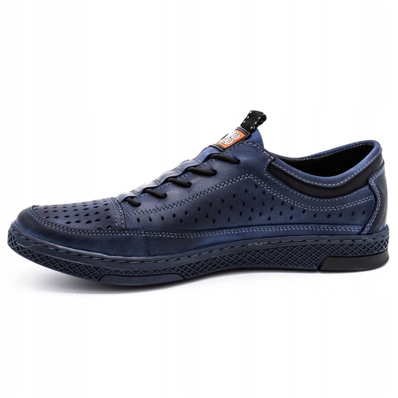 Polbut Pantofi din piele pentru bărbați pentru vara K22 Navy Blue albastru 1