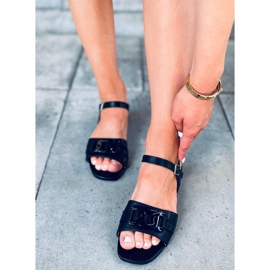 Iona Sandale negre cu toc mic negru 2