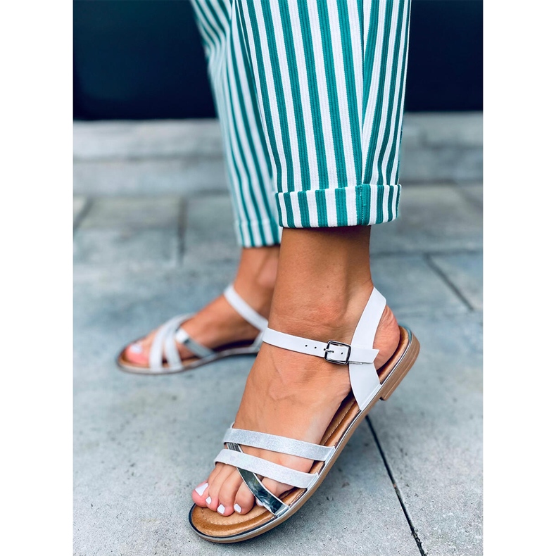 Sandale dama Celia White alb 1