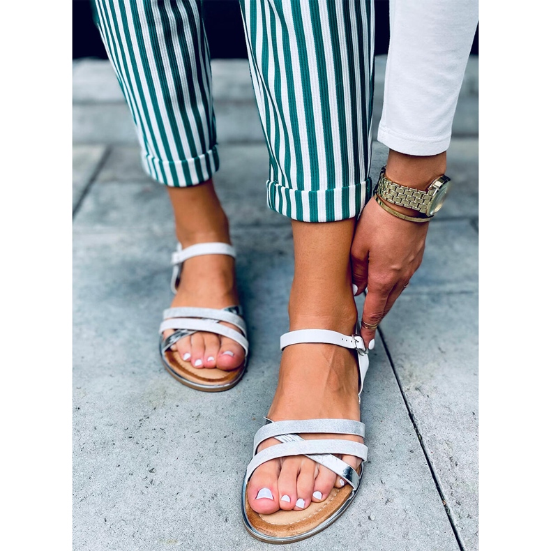 Sandale dama Celia White alb 2