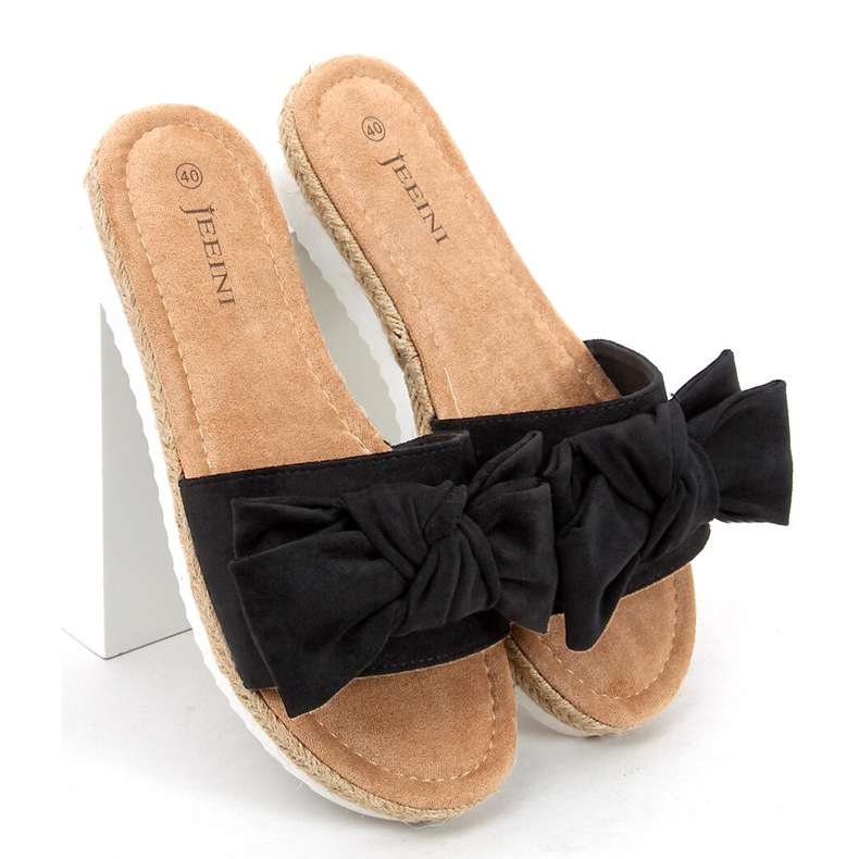 Espadrile cu fundita Viola Black negru 2 Espadrile cu fundita Viola Black negru 2