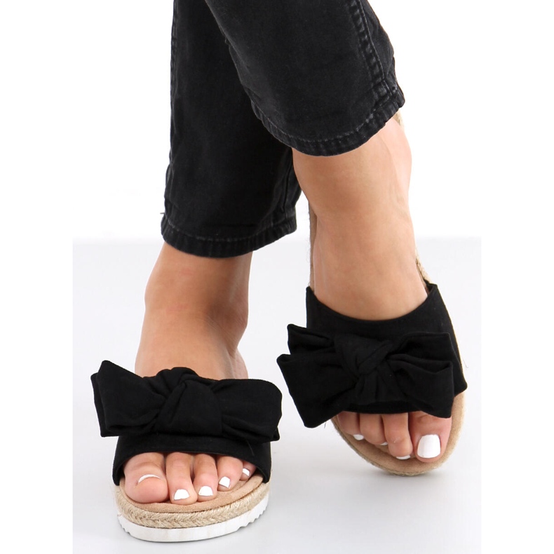 Espadrile cu fundita Viola Black negru 1 Espadrile cu fundita Viola Black negru 1