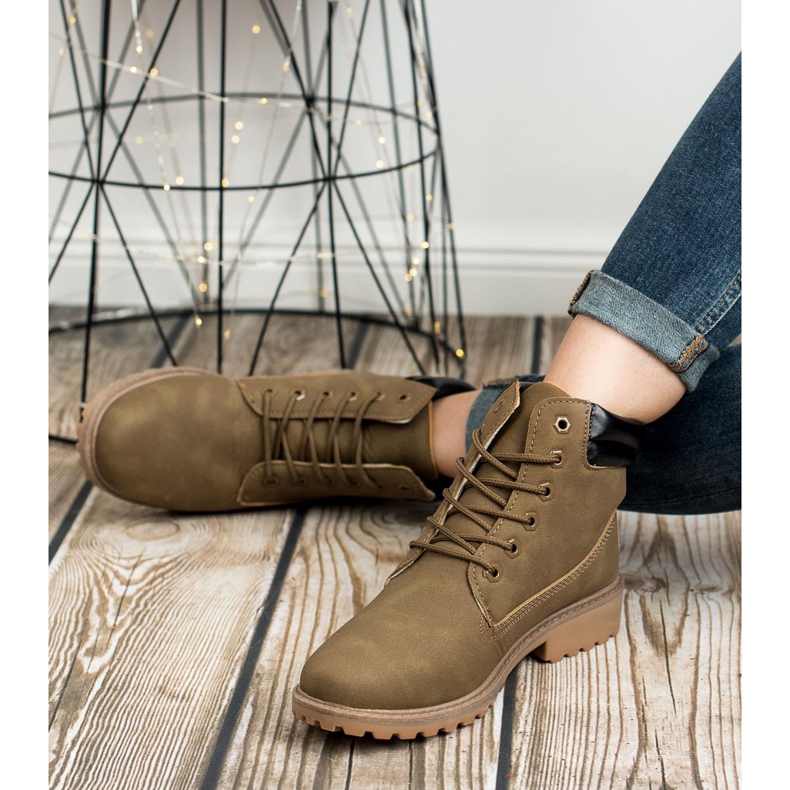 Seastar Cizme de damă Trappers maro verde 1