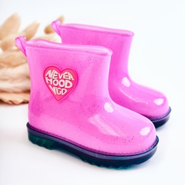 Cizme de ploaie copii brocart fucsia roz 1