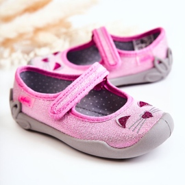 BEFADO S.A. Papuci balerina Befado Cats 114X451 Roz-Gri 1