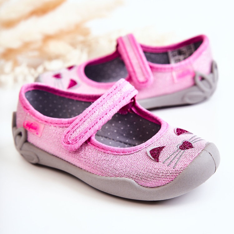 BEFADO S.A. Papuci balerina Befado Cats 114X451 Roz-Gri 1