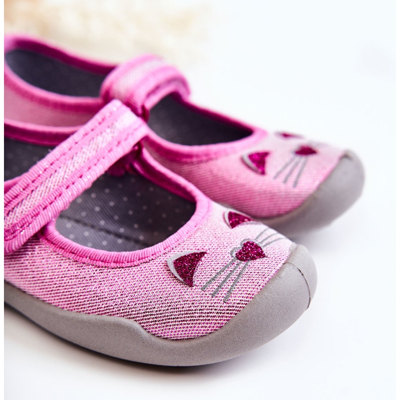BEFADO S.A. Papuci balerina Befado Cats 114X451 Roz-Gri 2