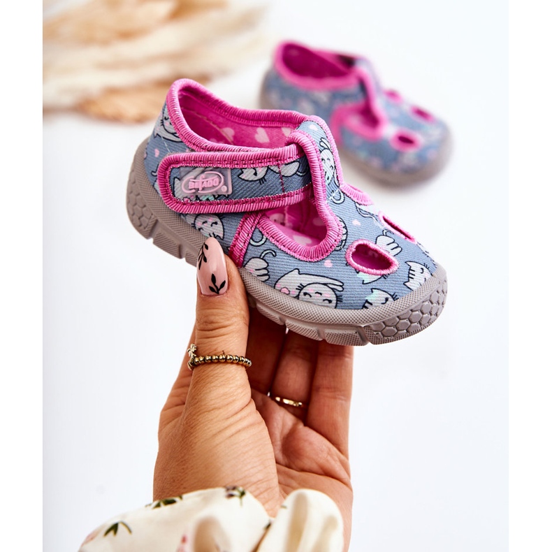 BEFADO S.A. Pantofi Papuci Befado Cats 533P014 Albastru-Roz 1