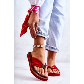 Flip-flops de damă din material Big Star JJ274A349 roșu 1