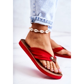 Flip-flops de damă din material Big Star JJ274A349 roșu 2