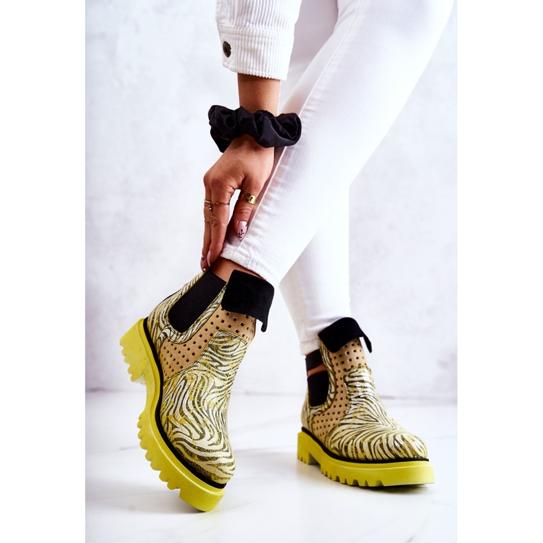 Maciejka 05324-07 Cizme din piele galbene bej verde 2 Maciejka 05324-07 Cizme din piele galbene bej verde 2