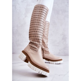 Cizme De Piele Ajurata Cu Fermoar Lativia Bej 2 Cizme De Piele Ajurata Cu Fermoar Lativia Bej 2