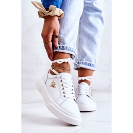 Vinceza Pantofi Sport din Piele Cu Decorat Calerie Albă de aur 1