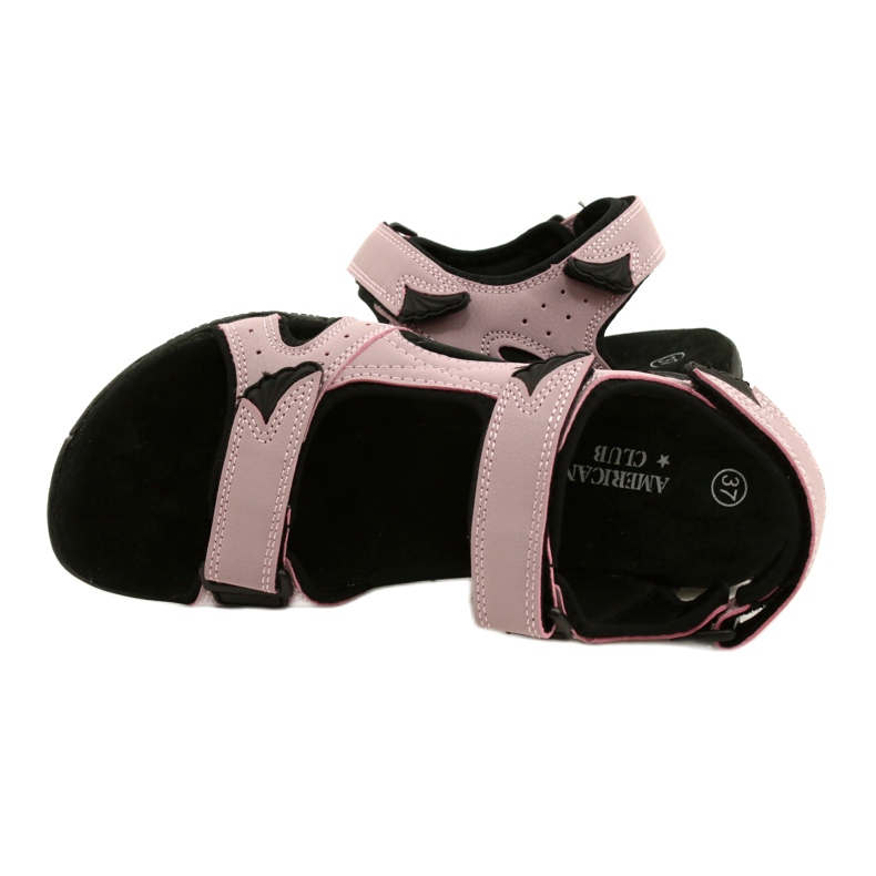 Sandale American Club HL53 / 22 cu inserție din piele Lt.Purple violet roz 4 Sandale American Club HL53 / 22 cu inserție din piele Lt.Purple violet roz 4