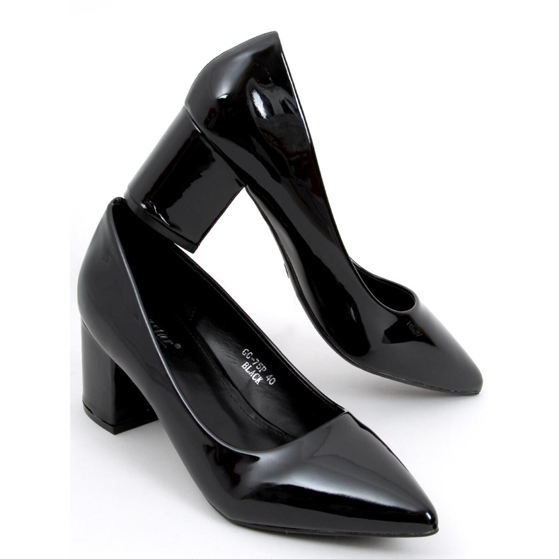 Pompe cu toc jos Zelia Black negru 1
