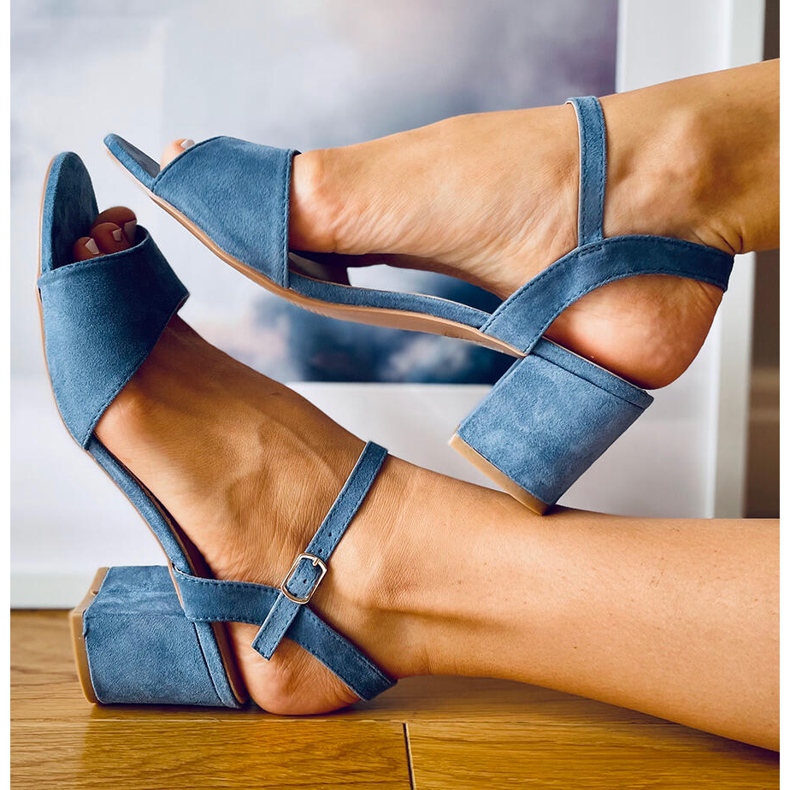 Jolina Blue sandale cu toc înalt albastru 2 Jolina Blue sandale cu toc înalt albastru 2