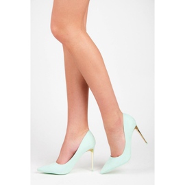 Seastar Pompe din piele intoarsa pe toc albastru 5