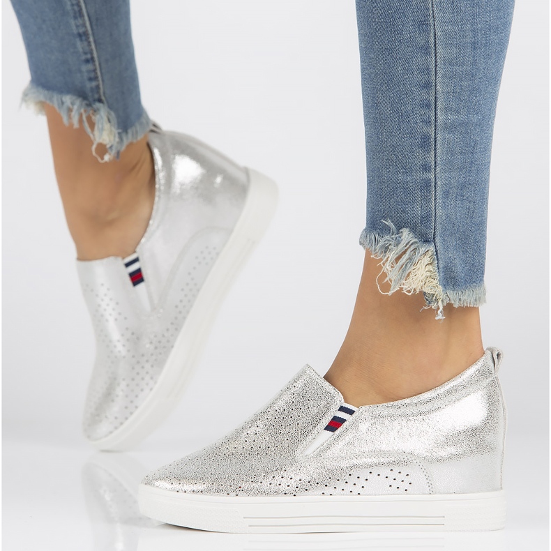 Pantofi din piele Filippo DP1356 / 22 Si argintiu 1