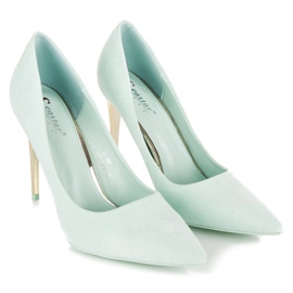 Seastar Pompe din piele intoarsa pe toc albastru 3