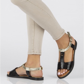 Sandale Filippo DS2099 / 22 Bk negre negru de aur 1