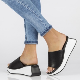 Papuci de piele Filippo DK3614 / 22 Bk negru 1