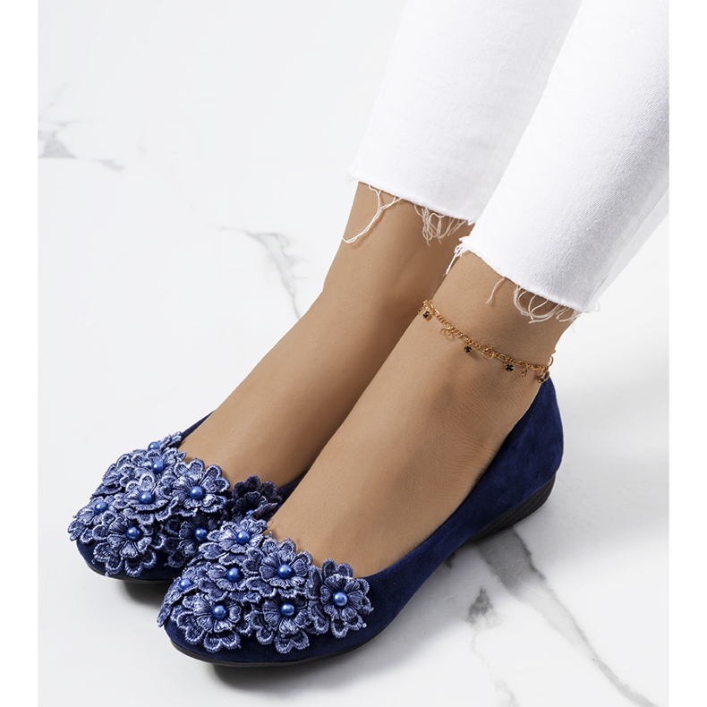 Balerini de dama bleumarin Cremin albastru 2