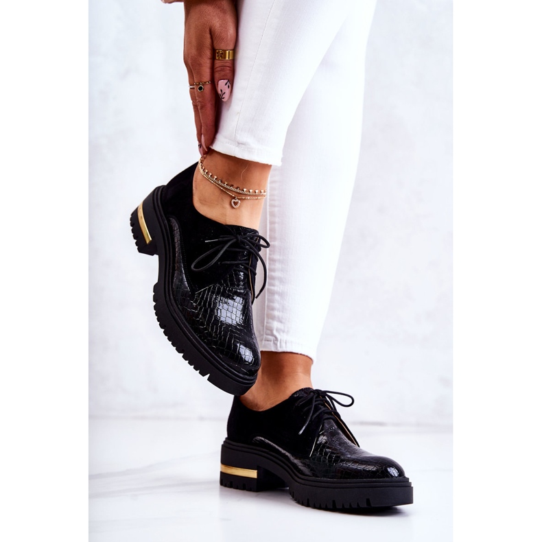 PA2 Pantofi de dama din piele Legat Negru Merevin 2