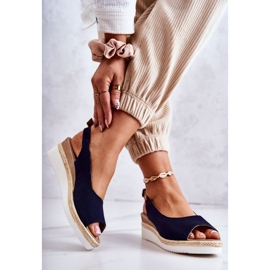 Sandale Damă On Wedge Big Star JJ276046 Bleumarin albastru 2