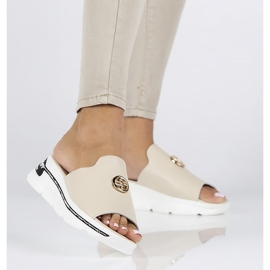 Papuci din piele Filippo DK3872 / 22 Be bej 1