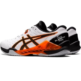 Pantofi de handbal Asics Blast Ff 2 M 1071A044 103 alb portocale alb 4